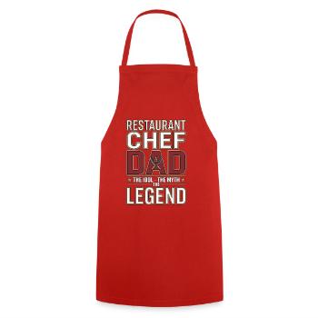 Restaurant Chef Dad The Idol The Professional Chef - Cooking Apron - red - Front - AI Model Male 185 dark (185cm)