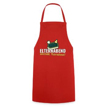 Elternabend überlebt. Feierabend! – Lehrer-Shirt - Kochschürze - Rot - Vorne - AI Model Male 185 dark (185cm)