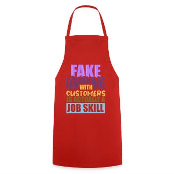 Serveur Barman Barchef - Tablier de cuisine - rouge - Devant - AI Model Male 185 dark (185cm)