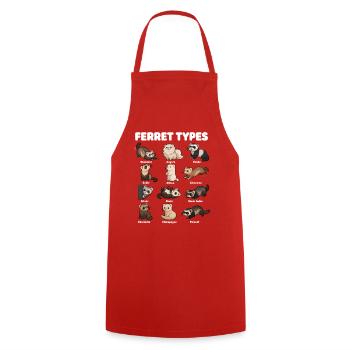 Types de furets, différents furets mignons - Tablier de cuisine - rouge - Devant - AI Model Male 185 dark (185cm)