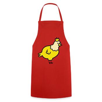 Dessin animé du Poussin Royal - Tablier de cuisine - rouge - Devant - AI Model Male 185 dark (185cm)