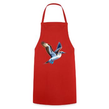 Cadeau des seins aux pieds bleus - Tablier de cuisine - rouge - Devant - AI Model Male 185 dark (185cm)