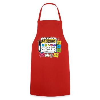 FIVE SHAPES READY - Cooking Apron - red - Front - AI Model Male 185 dark (185cm)