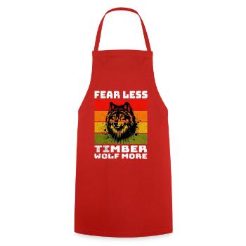 Loup des bois Loup gris - Tablier de cuisine - rouge - Devant - AI Model Male 185 dark (185cm)
