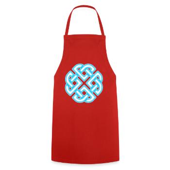 Neon Celtic Knot Infinity - Cooking Apron - red - Front - AI Model Male 185 dark (185cm)