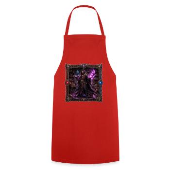 Warlock - Cooking Apron - red - Front - AI Model Male 185 dark (185cm)
