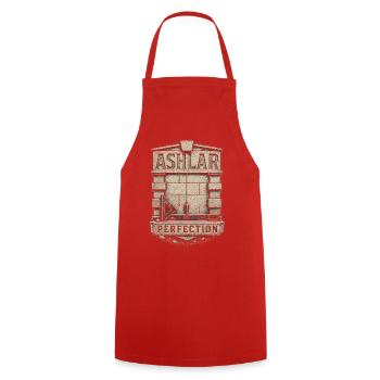 Stonemasonry Stonemasonry Ashlar Perfection - Cooking Apron - red - Front - AI Model Male 185 dark (185cm)