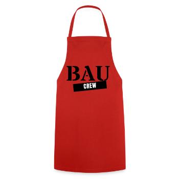 Bau Crew - Bauarbeiter Handwerker Baustelle Team - Kochschürze - Rot - Vorne - AI Model Male 185 dark (185cm)