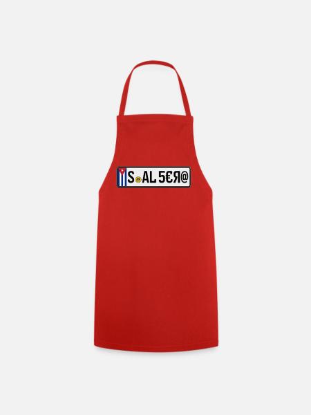 Kuba Kfz-Kennzeichen S-AL 5€Я@ - Kochschürze - Rot