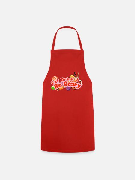 Essen, Trinken & Sei Gruseliges Halloween-Tee - Kochschürze - Rot