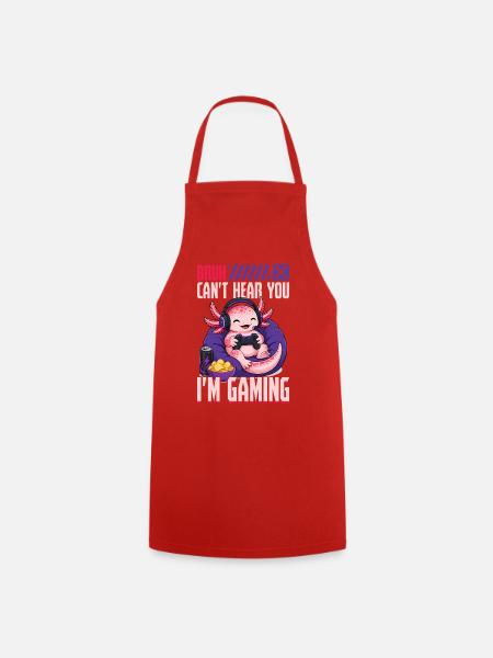 Funny Axolotl Gamer Gaming - Kochschürze - Rot