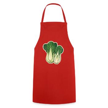 Pak Choi botanisch - Kochschürze - Rot - Vorne - AI Model Male 185 dark (185cm)