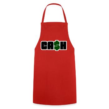 Green Cash Dollar – Tippfehler - Kochschürze - Rot - Vorne - AI Model Male 185 dark (185cm)