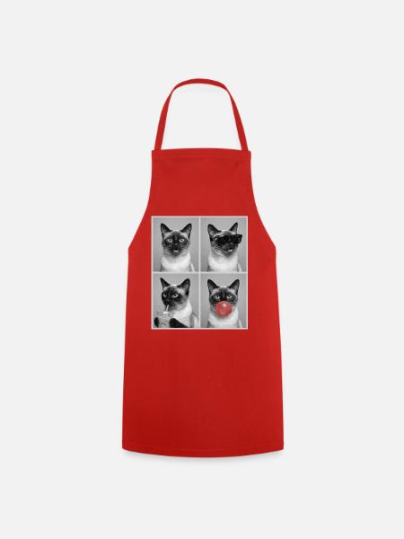 Katzen Siam Katze - Kochschürze - Rot