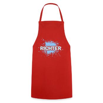 Aufgabe Richter - Kochschürze - Rot - Vorne - AI Model Male 185 dark (185cm)