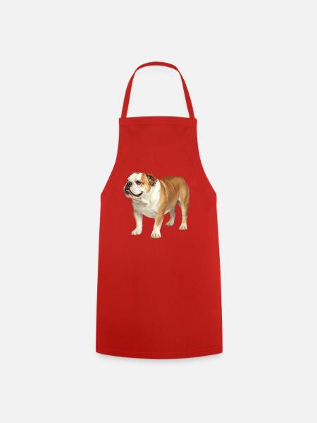Profil des English Bulldog-Hundes - Kochschürze - Rot
