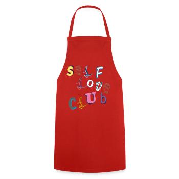 Selbstliebe Club - Kochschürze - Rot - Vorne - AI Model Male 185 dark (185cm)