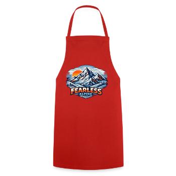 Furchtlos Alpenpanorama - Kochschürze - Rot - Vorne - AI Model Male 185 dark (185cm)