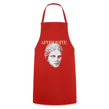 Aphrodite-Büsten-Popkunst - Kochschürze - Rot - Vorne - AI Model Male 185 dark (185cm)