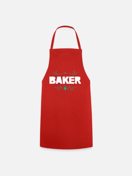 Bäcker Logo mit Jugendstil-Ornament - Kochschürze - Rot