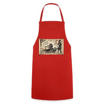 Samurai Zensur Ukiyo-e - Kochschürze - Rot - Vorne - AI Model Male 185 dark (185cm)