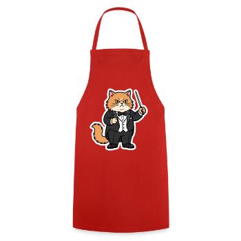 Dirigent Katze Orchester Taktstock T-Shirt - Kochschürze - Rot - Vorne - AI Model Male 185 dark (185cm)