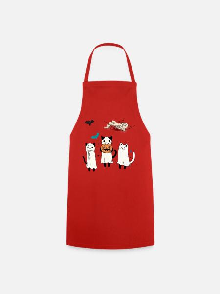 Katzen Halloween - Kochschürze - Rot
