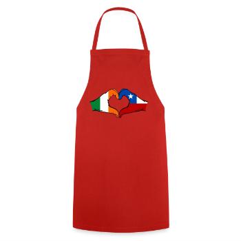 Irland Chile Flagge Hände Herzform - Kochschürze - Rot - Vorne - AI Model Male 185 dark (185cm)