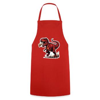 Feuerroter Dino Roar Sticker - Kochschürze - Rot - Vorne - AI Model Male 185 dark (185cm)