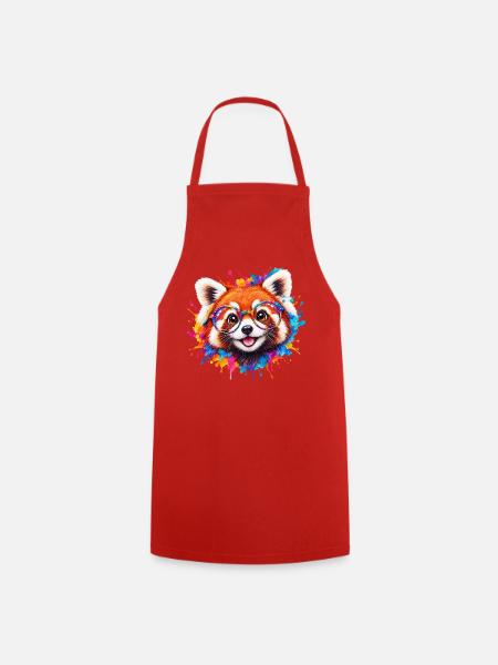 Roter Panda mit Brille - Kochschürze - Rot