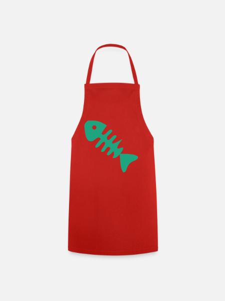 Gruene Fischgraete Icon - Kochschürze - Rot