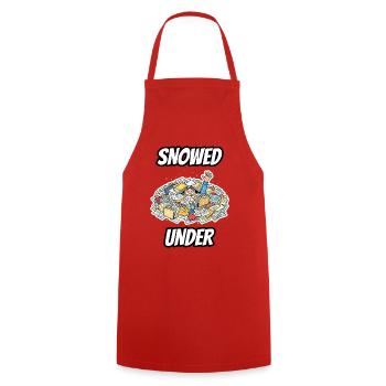 Snowed Under – Lustige, wörtliche Idiom-Zeichentrickserie - Kochschürze - Rot - Vorne - AI Model Male 185 dark (185cm)