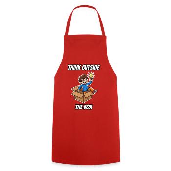 Think Out the Box – lustige Idiom-Zeichentrickserie - Kochschürze - Rot - Vorne - AI Model Male 185 dark (185cm)