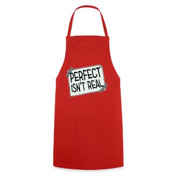Perfect isn't real Perfekt Gibt Es Nicht Logo Text - Kochschürze - Rot - Vorne - AI Model Male 185 dark (185cm)