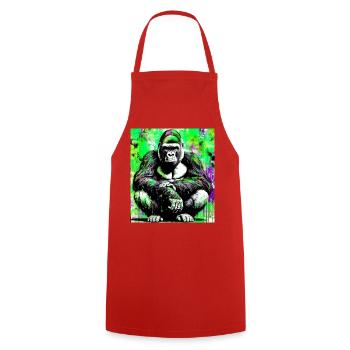 Gorilla - Kochschürze - Rot - Vorne - AI Model Male 185 dark (185cm)