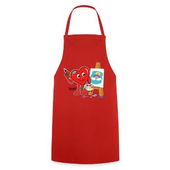 Mucki Kreativ - Kochschürze - Rot - Vorne - AI Model Male 185 dark (185cm)