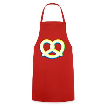 EDM Pretzel – Elektronische Tanzmusik - Kochschürze - Rot - Vorne - AI Model Male 185 dark (185cm)