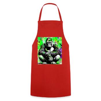 Gorilla - Kochschürze - Rot - Vorne - AI Model Male 185 dark (185cm)