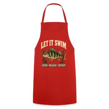 Barschangeln Catch and Release Shirt - Kochschürze - Rot - Vorne - AI Model Male 185 dark (185cm)
