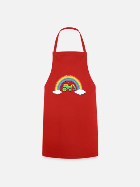 Regenbogen Kinder Bagger - Kochschürze - Rot
