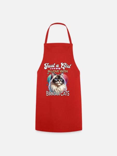 Birma Katze Mädchen - Kochschürze - Rot