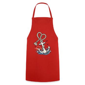 Bootsurlaub Nautik Design für Bootliebhaber - Kochschürze - Rot - Vorne - AI Model Male 185 dark (185cm)
