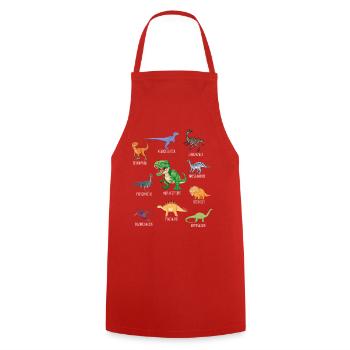 Dinosaurier Arten Urzeit Dinos Kinder Geschenk - Kochschürze - Rot - Vorne - AI Model Male 185 dark (185cm)
