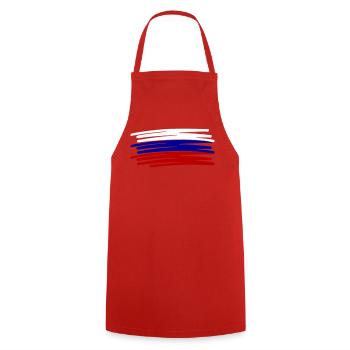 Russland Flagge Fahne Strichzeichnung gemalt - Kochschürze - Rot - Vorne - AI Model Male 185 dark (185cm)