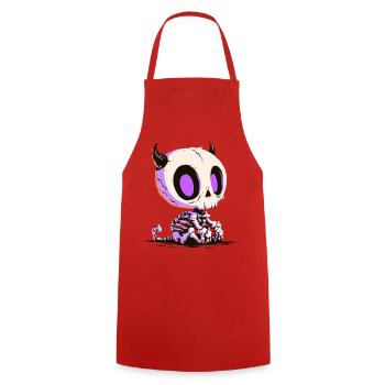 Cute Chibi Devil Skull - Kochschürze - Rot - Vorne - AI Model Male 185 dark (185cm)
