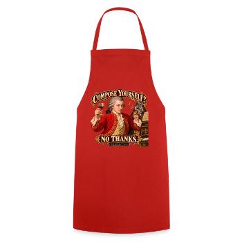 Lustiges Mozart-Geschenk – Sammeln Sie sich? Nein danke! - Kochschürze - Rot - Vorne - AI Model Male 185 dark (185cm)
