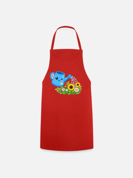 Watering Can Blooms – Gießkanne Blüten - Kochschürze - Rot