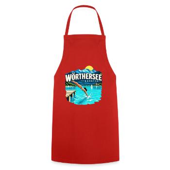 Wörthersee Kärnten Sprung ins Sommerglück - Kochschürze - Rot - Vorne - AI Model Male 185 dark (185cm)