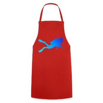 Apnoetauchen Geschenkidee für Unterwasserabenteuer - Kochschürze - Rot - Vorne - AI Model Male 185 dark (185cm)