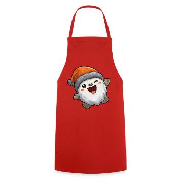 Fröhlicher Schneeball mit Santa Hut - Kochschürze - Rot - Vorne - AI Model Male 185 dark (185cm)